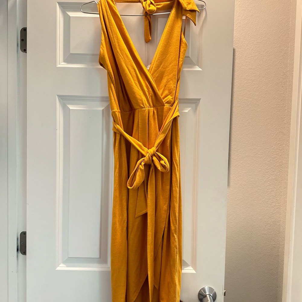 White House Black Market Elegant mustard Wrap Dress